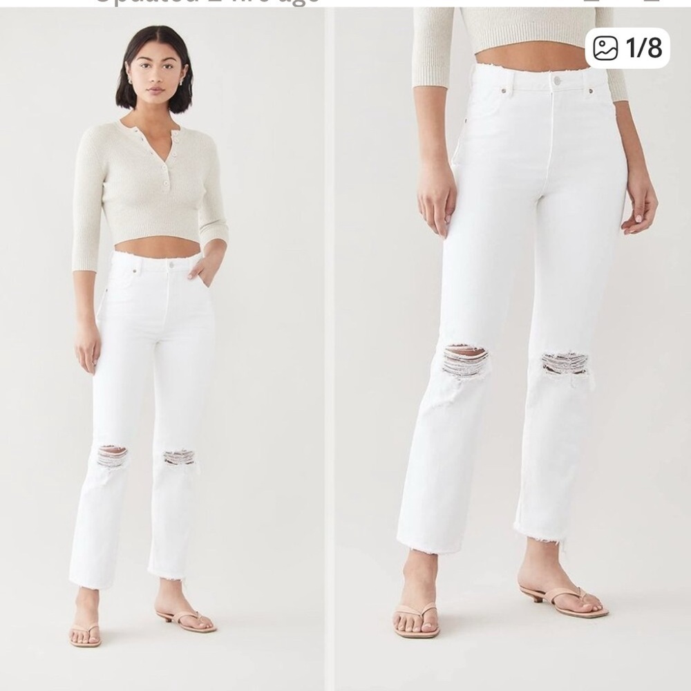 Rolla’s Women’s Original Straight High Rise Jeans Layla White Size 28 Denim Pant